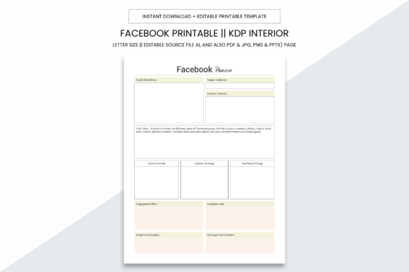 Download Facebook Planner Kdp Interior Printable - Planner Collection