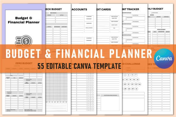 Download Budget &amp; Financial Planner for Canva - Premium Bundle