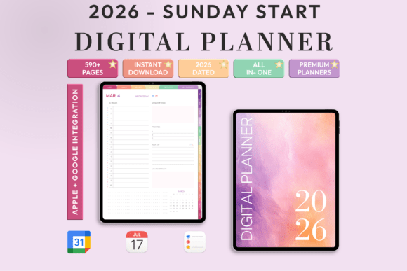 Download All-in-One Digital Planner 2026 - Sunday - Planner Collection