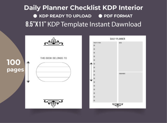 Download Daily Planner KDP Interior Printable - Planner Collection