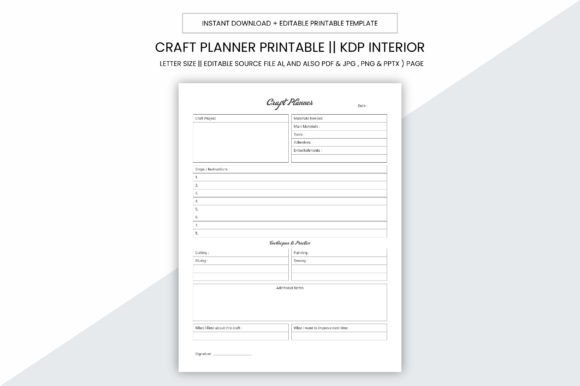Download Craft Planner Kdp Interior Printable - Planner Collection