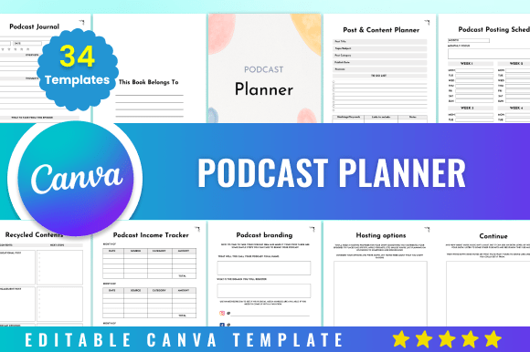 Download Editable Podcast Planner Kdp Canva - Planner Collection