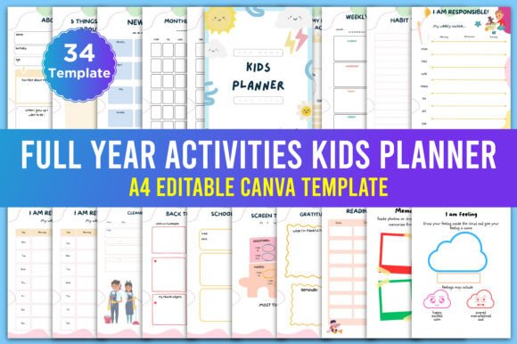 Download Full Year Activities Undate Kids Planner - Planner Collection