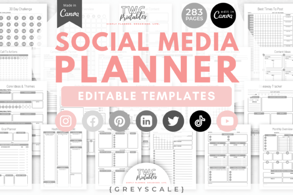 Download Social Media Planner Canva Templates 4 - Planner Collection