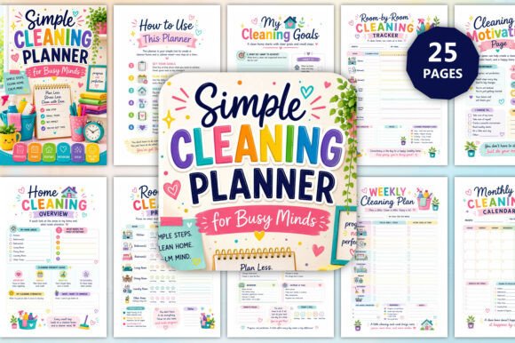 Download Simple Cleaning Planner for Busy Minds - Planner Collection